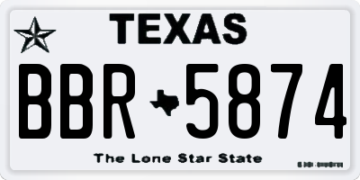 TX license plate BBR5874