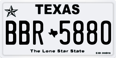 TX license plate BBR5880