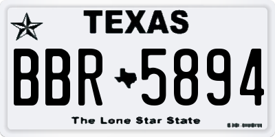 TX license plate BBR5894