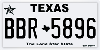 TX license plate BBR5896