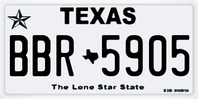 TX license plate BBR5905