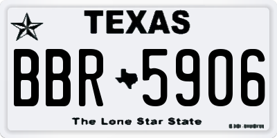 TX license plate BBR5906