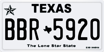 TX license plate BBR5920