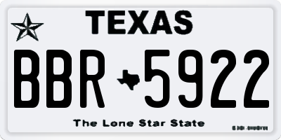 TX license plate BBR5922