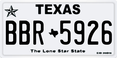 TX license plate BBR5926