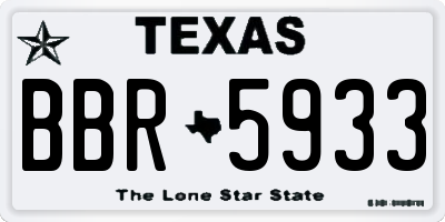 TX license plate BBR5933
