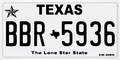 TX license plate BBR5936