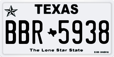 TX license plate BBR5938