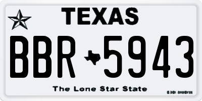 TX license plate BBR5943