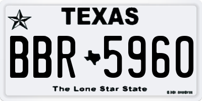 TX license plate BBR5960