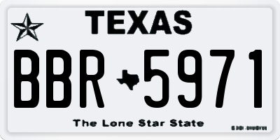 TX license plate BBR5971