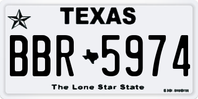TX license plate BBR5974