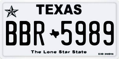 TX license plate BBR5989
