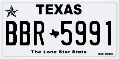 TX license plate BBR5991