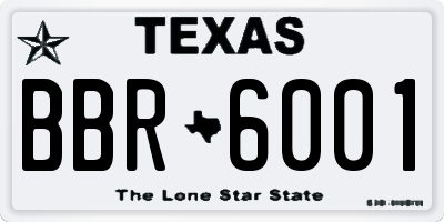 TX license plate BBR6001