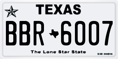 TX license plate BBR6007
