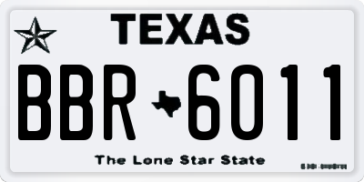 TX license plate BBR6011