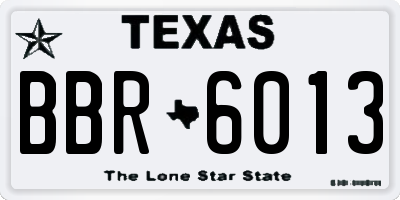 TX license plate BBR6013