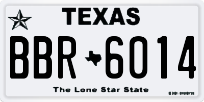TX license plate BBR6014