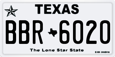 TX license plate BBR6020