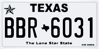 TX license plate BBR6031