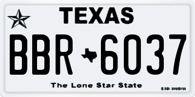 TX license plate BBR6037