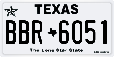 TX license plate BBR6051