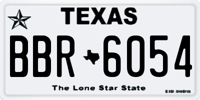TX license plate BBR6054