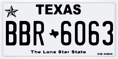 TX license plate BBR6063