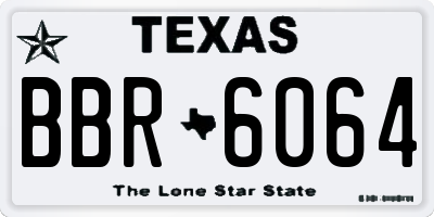 TX license plate BBR6064