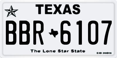 TX license plate BBR6107