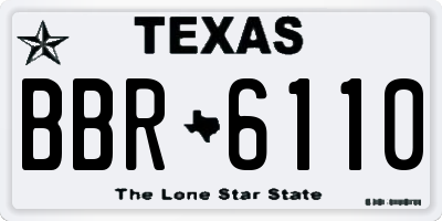 TX license plate BBR6110