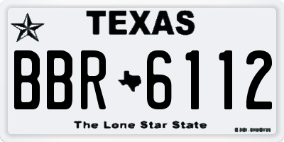 TX license plate BBR6112