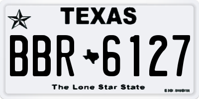 TX license plate BBR6127