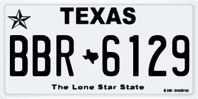 TX license plate BBR6129