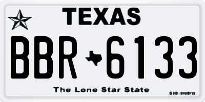 TX license plate BBR6133
