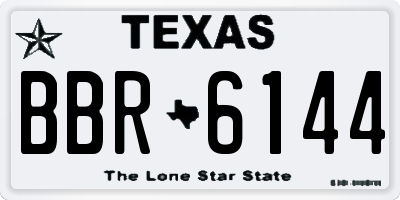 TX license plate BBR6144