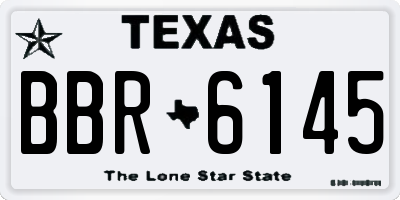 TX license plate BBR6145