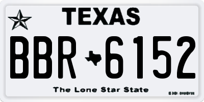 TX license plate BBR6152