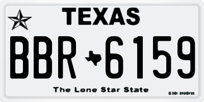 TX license plate BBR6159