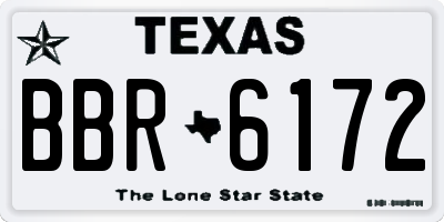 TX license plate BBR6172