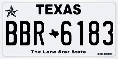 TX license plate BBR6183