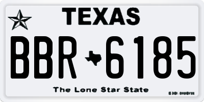 TX license plate BBR6185