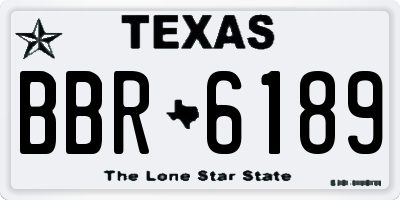 TX license plate BBR6189