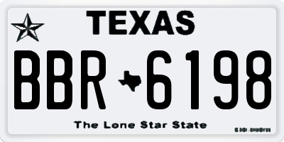 TX license plate BBR6198
