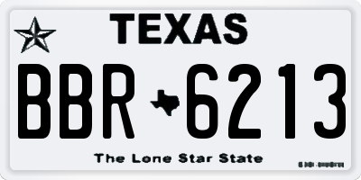TX license plate BBR6213