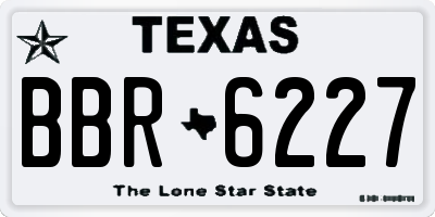 TX license plate BBR6227