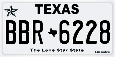 TX license plate BBR6228