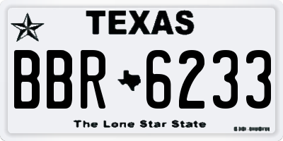 TX license plate BBR6233