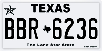 TX license plate BBR6236